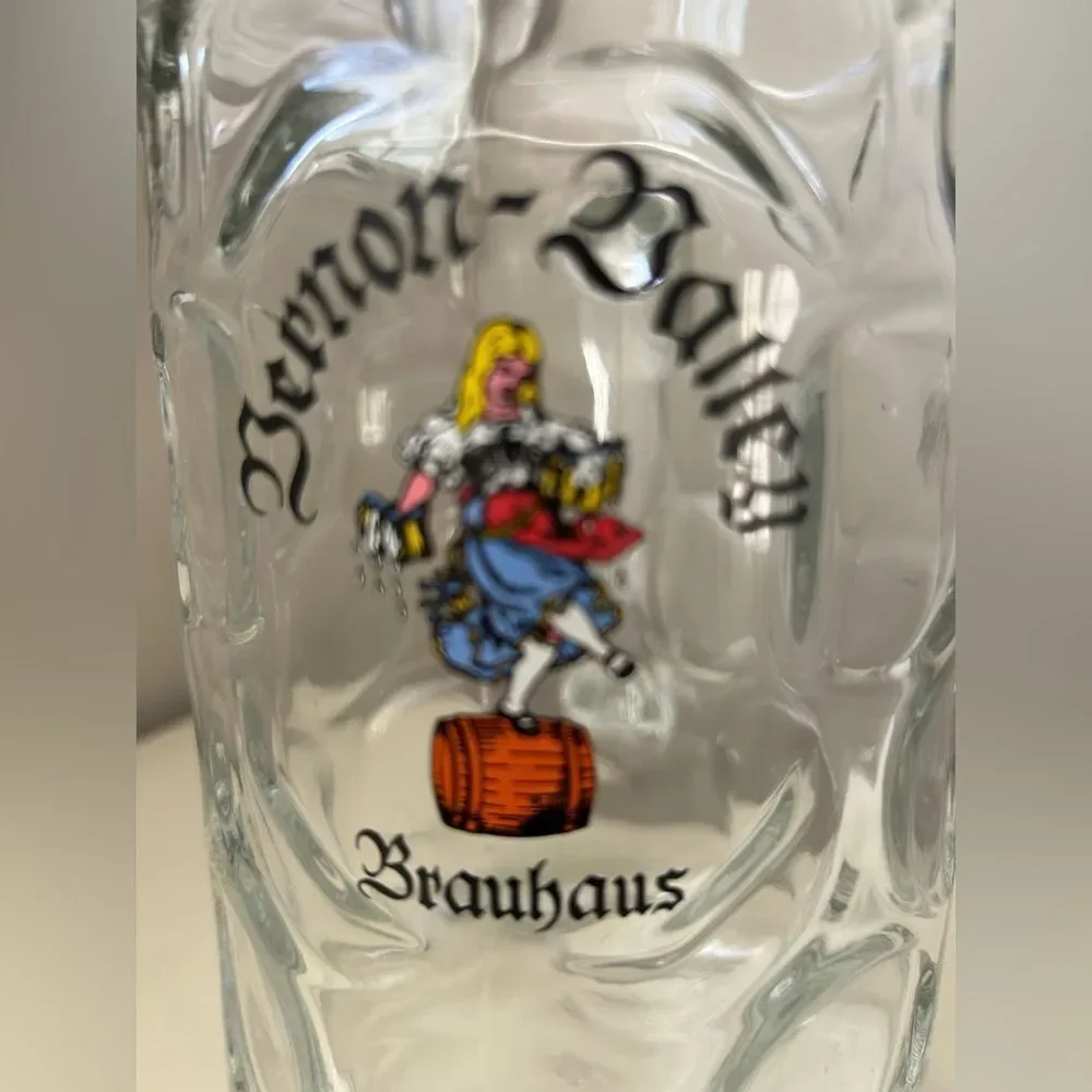 Bernon Balley Brauhaus Dimpled Glass Beer Stein Mug Collectible Octoberfest